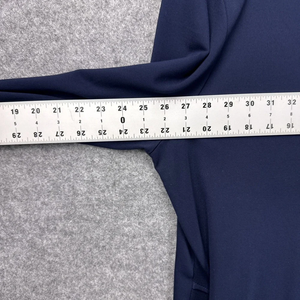 Cuts Pullover Quarter Zip XXL Navy Blue Viscose Blend Stretch Business Casual